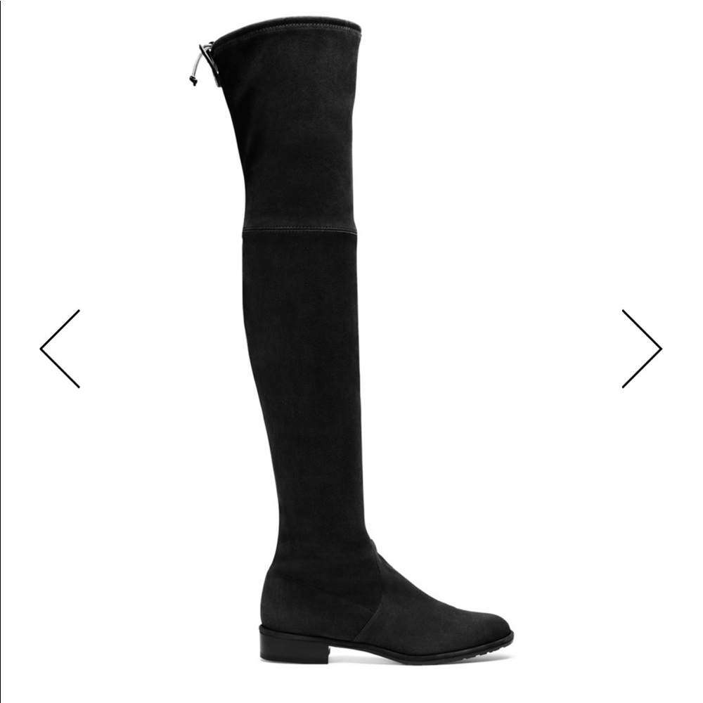 Lowland black suede over the knee boots